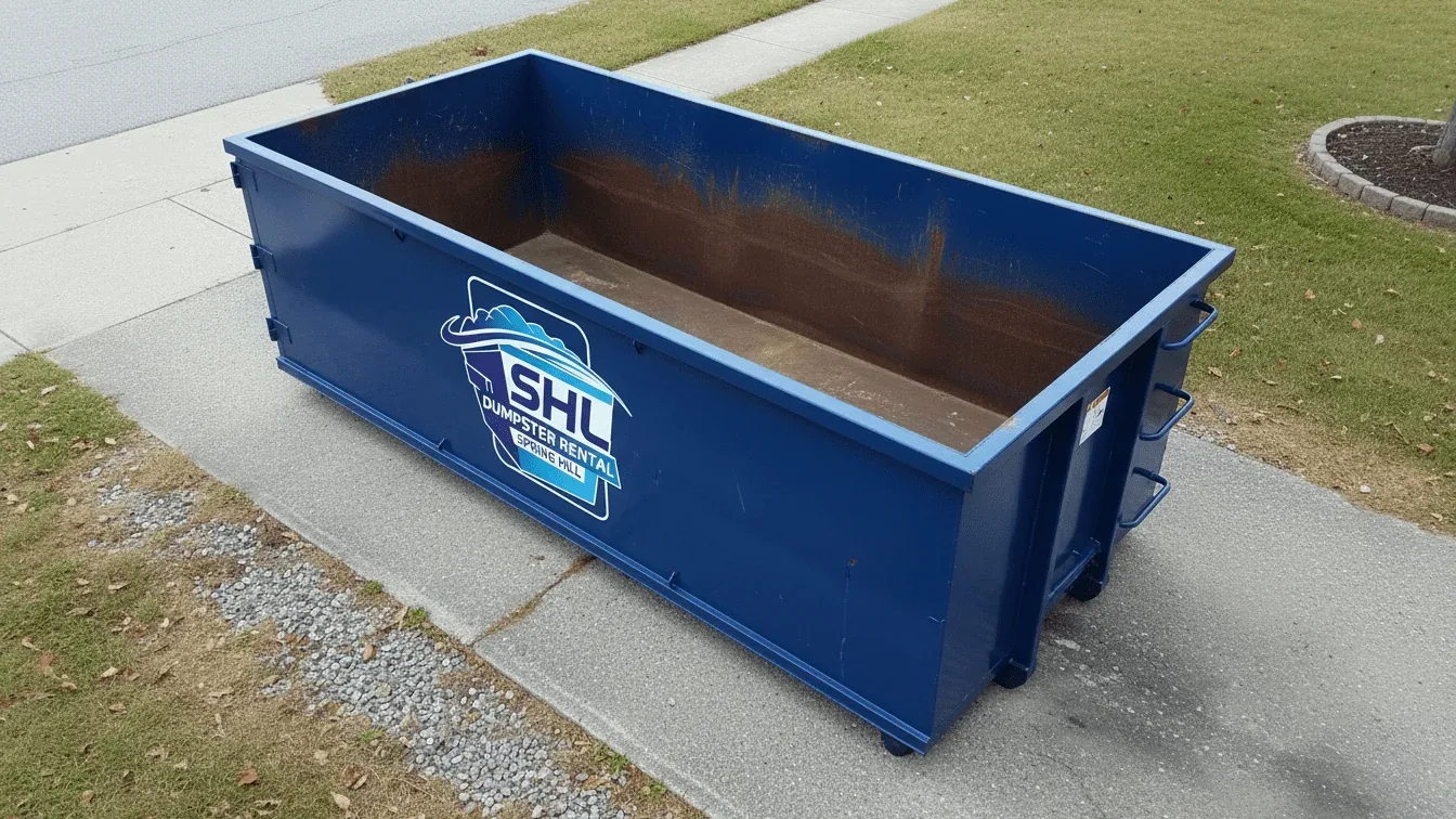 SHL Dumpster Rental Spring Hill roll-off truck delivering a container in Spring Hill, FL