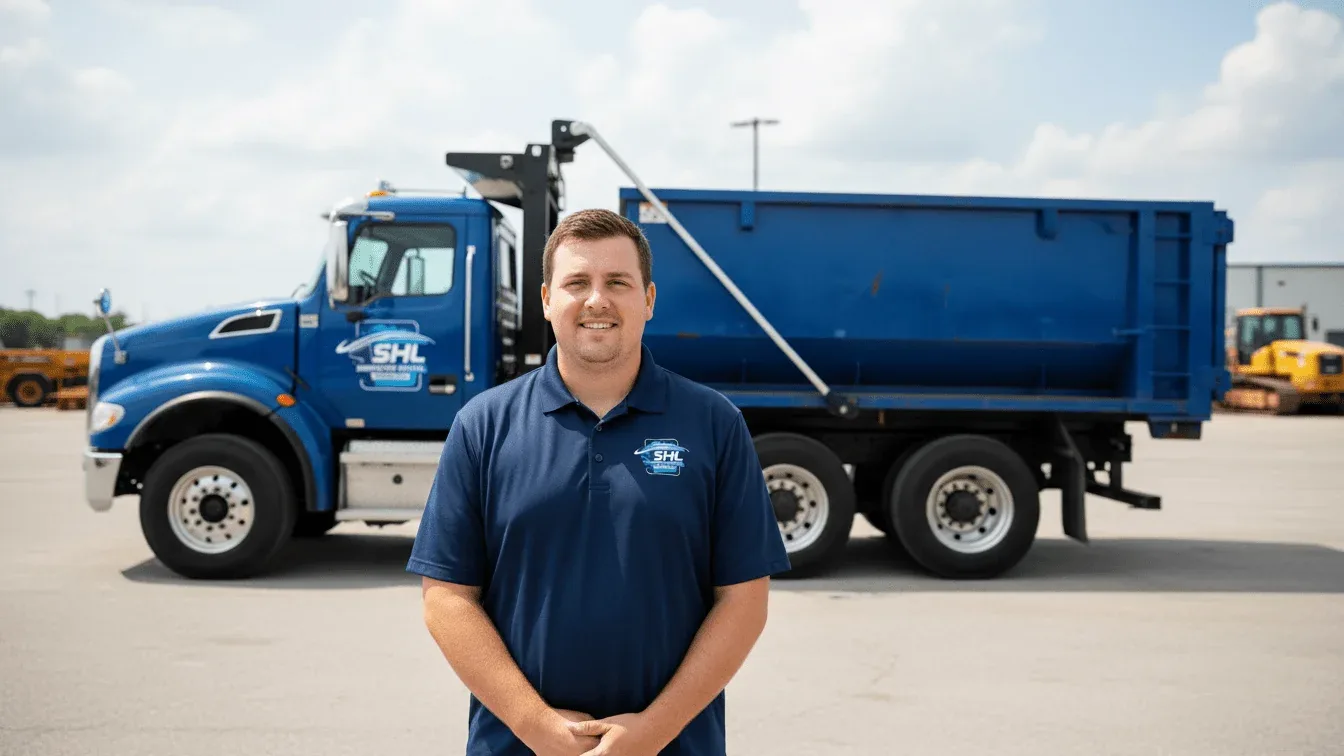 SHL Dumpster Rental Spring Hill driver with a delivery truck